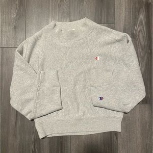Grey Champion Mock Neck, Cropped sweater.